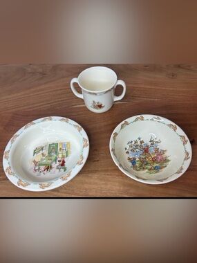 Vintage Royal Doulton Bunnykins 3 Piece Child’s Dish Set Bowl Cup Plate